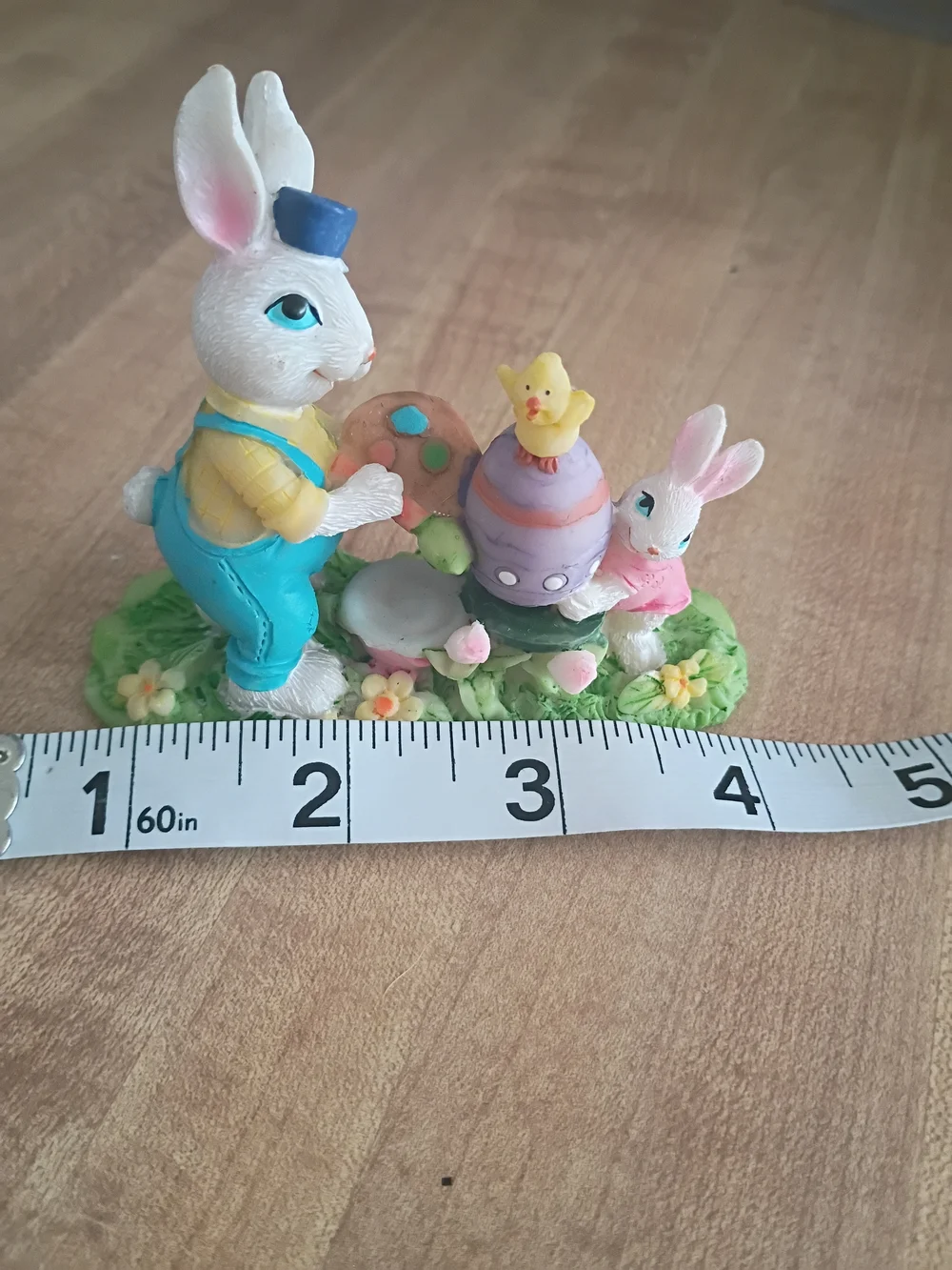 Easter Bunny Figurine Set - White, Blue, Pink